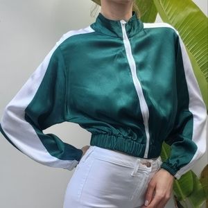 Zara Piped Satin Effect Jacket. Size M